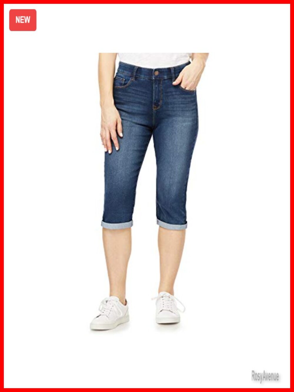 Sculpting Capri Jeans Mid Rise Cropped Stretch Slimming Denim